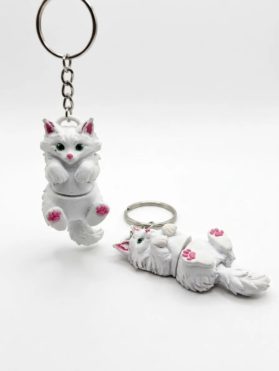 Llavero Gato Persa Blanco